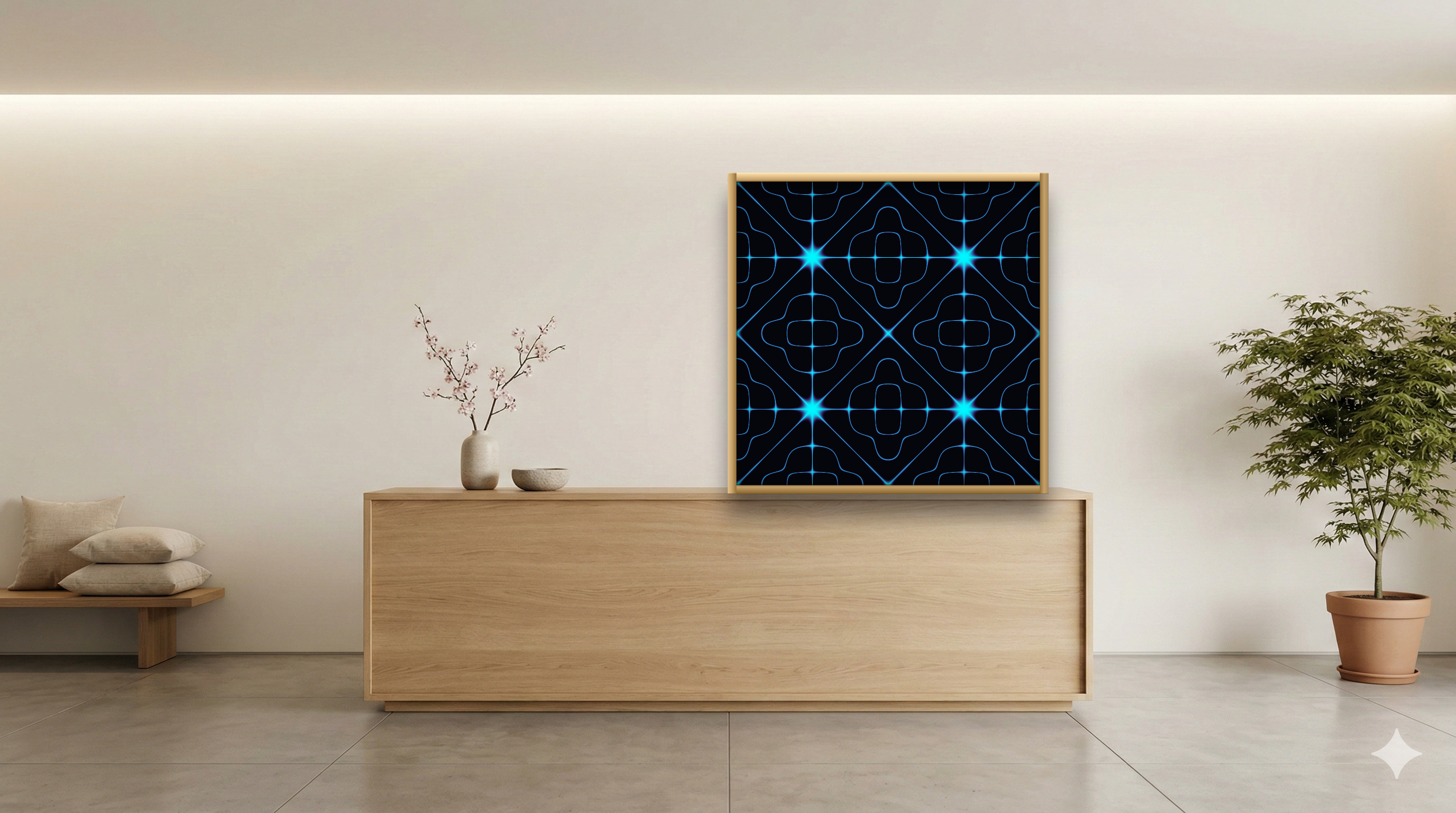 Japandi hotel setting