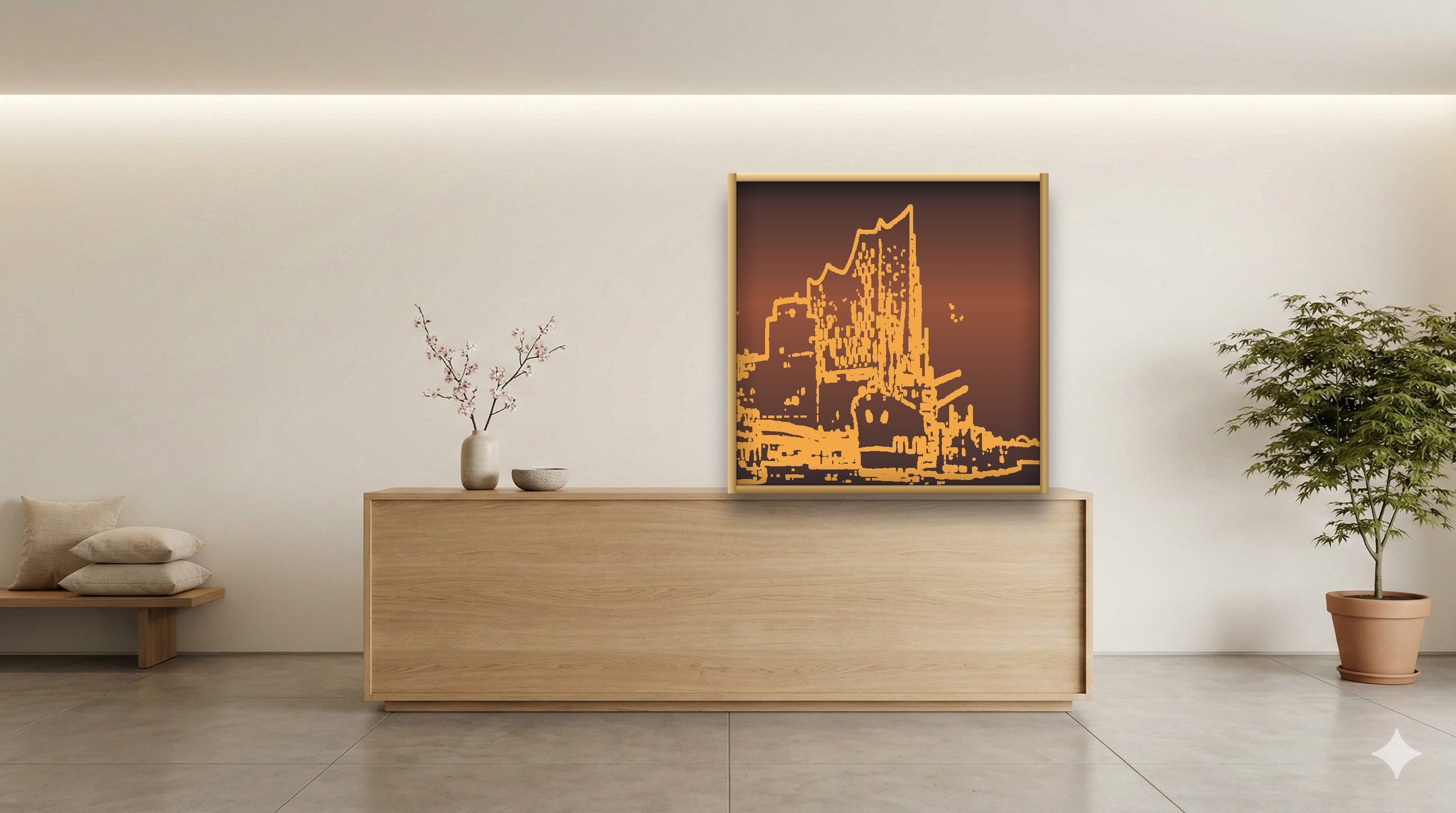 Japandi hotel setting