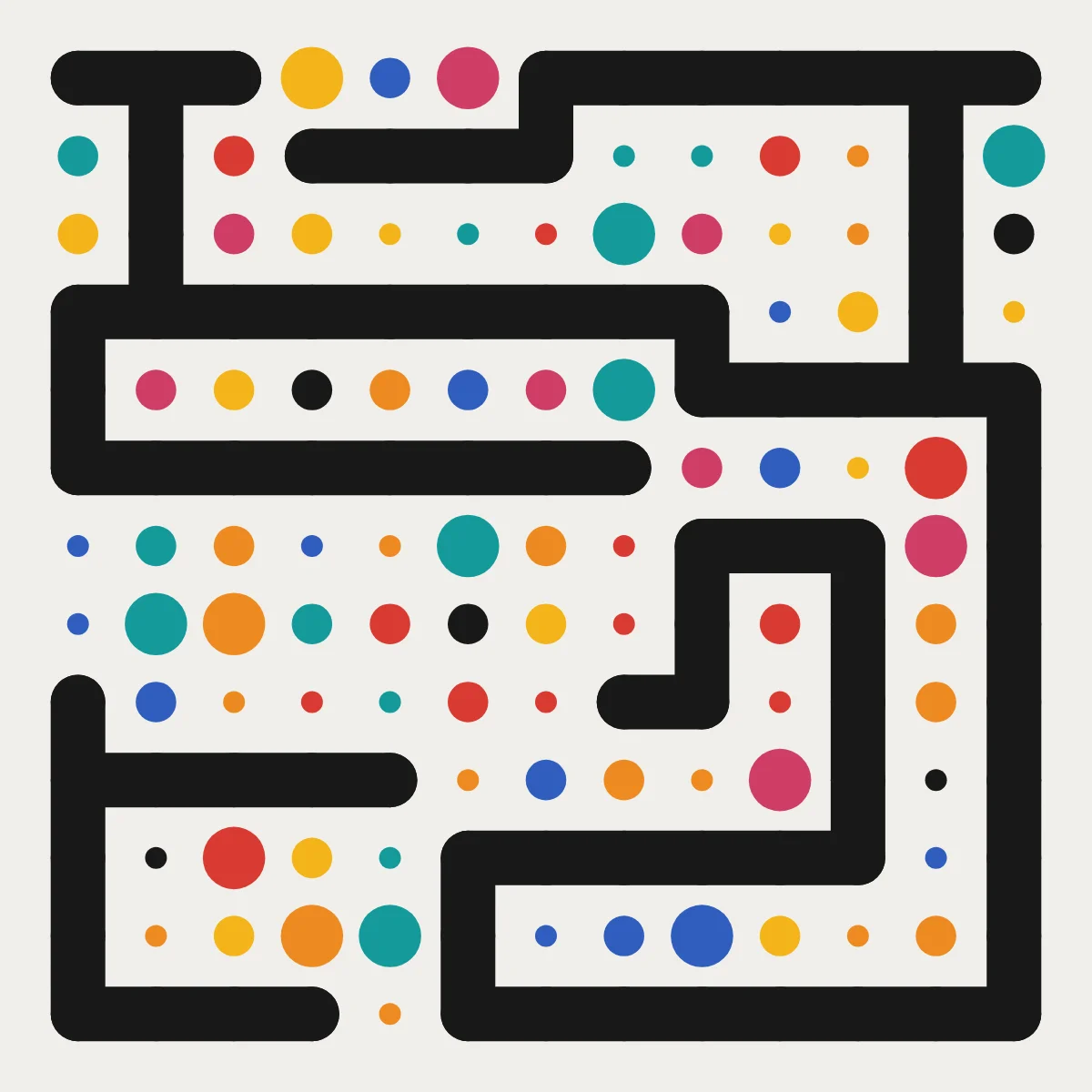 Bead Maze — generative artwork by Lumen & Logic