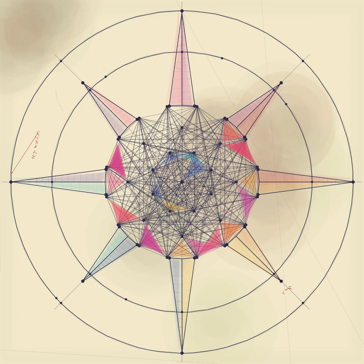 Compass Rose — generative artwork by Lumen & Logic