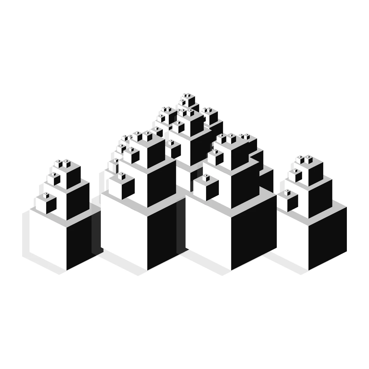Cube Ziggurat — generative artwork by Lumen & Logic