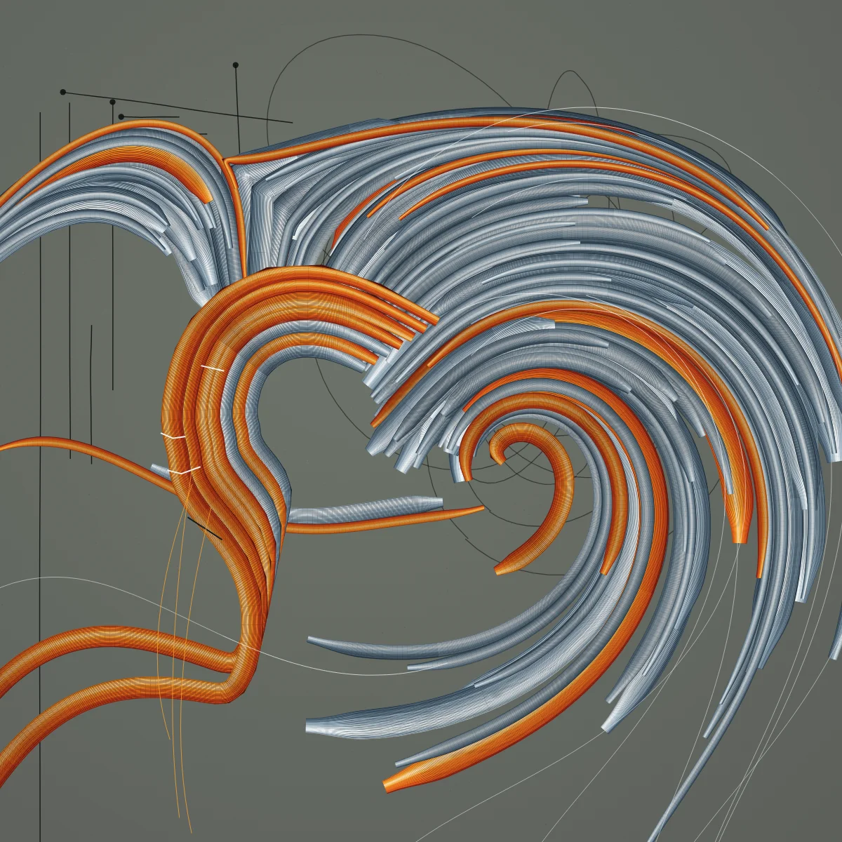 Swept Muse — generative artwork by Lumen & Logic