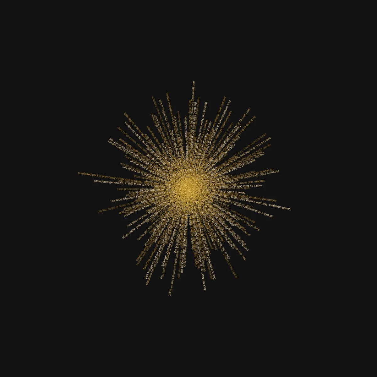 Text Vortex — generative artwork by Lumen & Logic